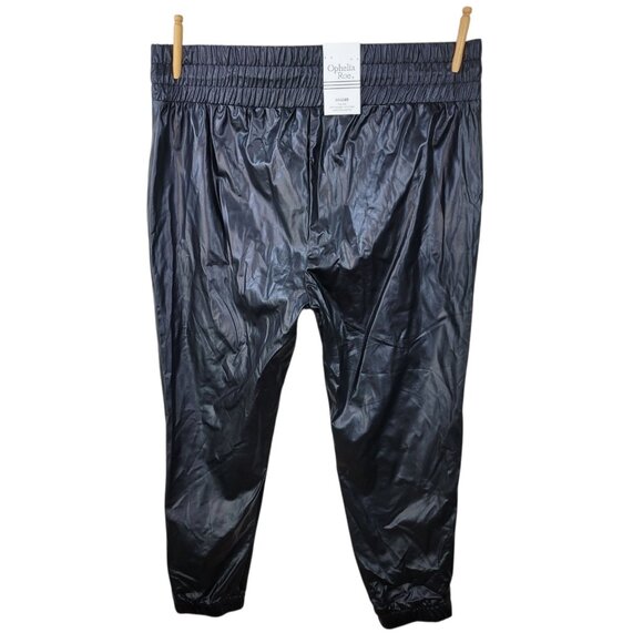 NEW Ophelia Roe Faux Leather Plus 2X Plus Black Stretch Waist Pleather Jogger - Picture 7 of 9